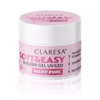 Строительный гель Soft & Easy Milky Pink 45G, Claresa