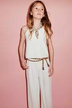 Струйные брюки ZARA, белый
