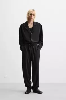 Струйные брюки ZARA, черный
