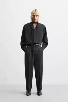 Струйные брюки ZARA, черный