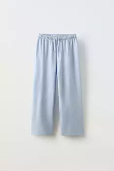 Струйные брюки ZARA, светло-голубой
