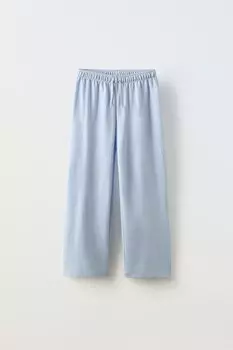 Струйные брюки ZARA, светло-голубой
