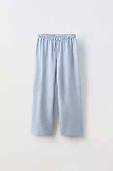 Струйные брюки ZARA, светло-голубой