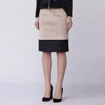 Структурированная бархатная юбка из двух материалов Smart And Joy, бежевый