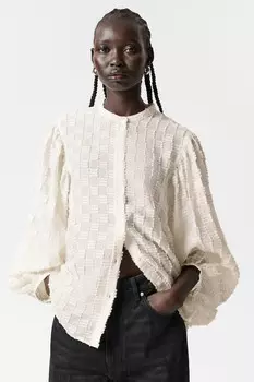 Структурированная блузка с объемными рукавами & Other Stories, белый