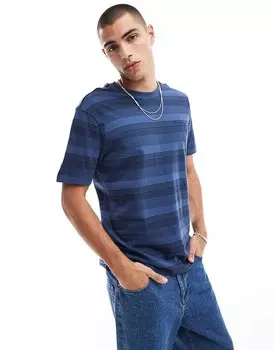 Структурированная футболка Ben Sherman в темно-синюю полоску