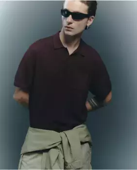 Структурированная футболка-поло Sfera, бордовый