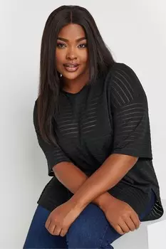 Структурированная футболка Yours Curve, черный