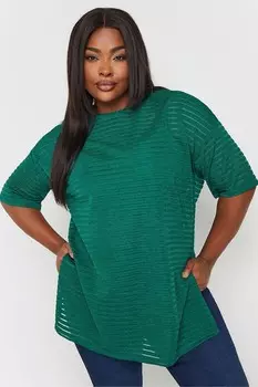 Структурированная футболка Yours Curve, зеленый