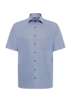 Структурированная рубашка с короткими рукавами MODERN FIT ETERNA, синий