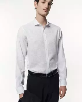 Структурированная рубашка с принтом Sfera, белый