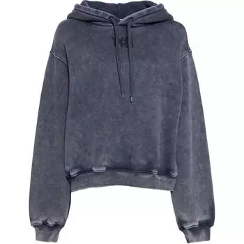 Структурированная толстовка с капюшоном Terry Puff с логотипом Alexander Wang, Marine Blue