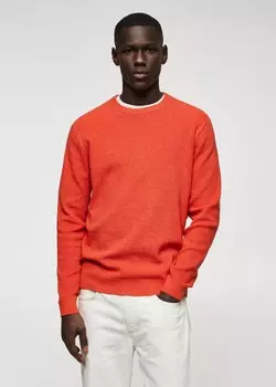 Структурированное хлопковое джерси MANGO, мандарин