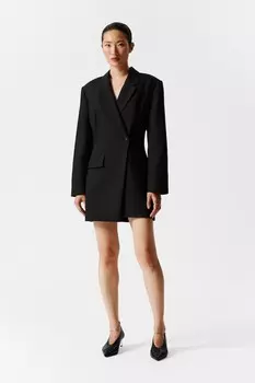 Структурированное мини-платье-блейзер & Other Stories, черный
