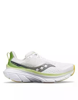 Структурированные и амортизирующие беговые кроссовки Saucony Guide 17 белого и папоротниково-зеленого цветов