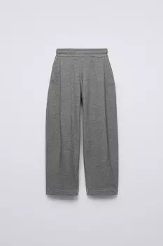 Структурированные мешковатые брюки ZARA, серый мергель