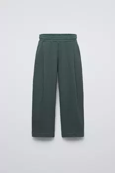 Структурированные мешковатые брюки ZARA, темно-синий