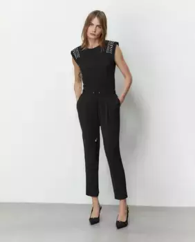 Структурированные струящиеся брюки Sfera, черный