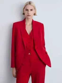 Структурированный блейзер из игуаны Mango, красный