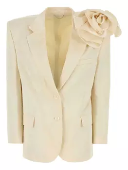 Структурированный блейзер с цветочным узором Magda Butrym, нейтральный