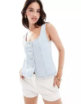 Структурированный джинсовый топ ASOS DESIGN