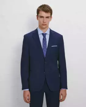 Структурированный мужской пиджак Easy Wear, синий