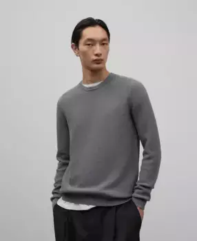 Структурированный мужской свитер с ребристой отделкой Adolfo Dominguez, серый