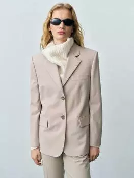 Структурированный прямой блейзер crista Mango, светло-бежевый