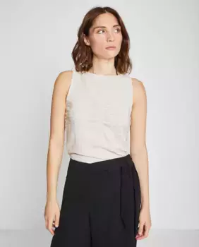 Структурированный женский топ без рукавов Trucco, бежевый