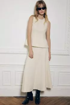 Структурная юбка ZARA, экрю