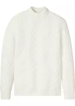 Структурный свитер с воротником-стойкой Bpc Bonprix Collection, белый