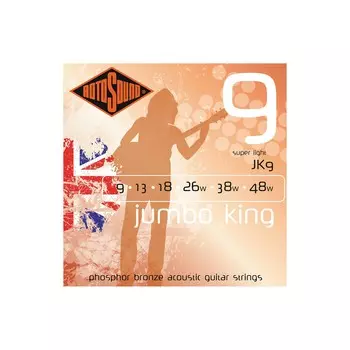 Струны для акустической гитары Rotosound Jumbo King Super Light из фосфористой бронзы