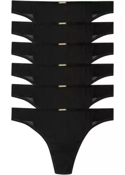 Струны feel comfort из микрофибры (6 шт в упаковке) Bpc Bonprix Collection, черный