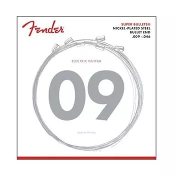 Струны Fender 3250LR Super Bullets для электрогитары пуля из никелированной стали (9-46 калибр)