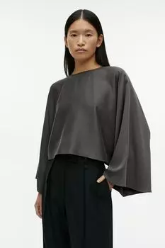 Струящаяся блузка H&M, серый