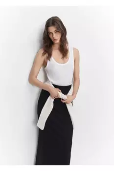 Струящаяся блузка с бретелями Mango, белый