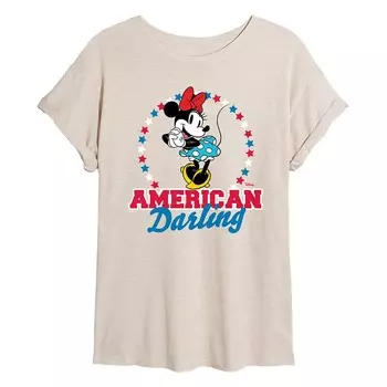 Струящаяся футболка American Darling для детей Disney's Minnie Mouse Juniors Licensed Character, бежевый