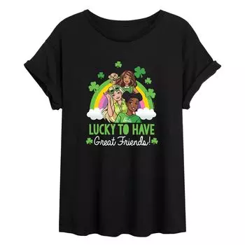 Струящаяся футболка Barbie для юниоров с надписью «Lucky To Have Great Friends» Licensed Character