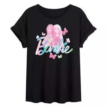 Струящаяся футболка Barbie Tie Dye для юниоров Licensed Character, черный