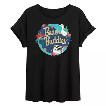 Струящаяся футболка Disney's The Little Mermaid Beach Buddies для юниоров Licensed Character, черный