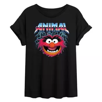 Струящаяся футболка Disney's The Muppets Juniors Animal Rock Licensed Character, черный