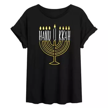Струящаяся футболка Hanukkah Menorah для юниоров Licensed Character, черный