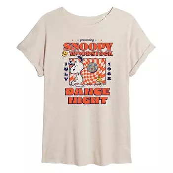 Струящаяся футболка Juniors' Peanuts Dance Night Licensed Character, бежевый