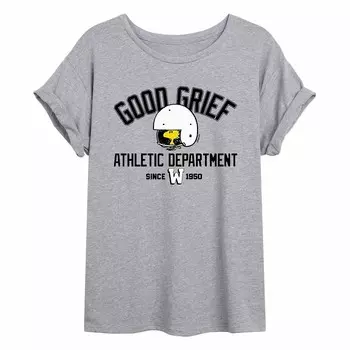 Струящаяся футболка Juniors' Peanuts Good Grief Athletic Department Licensed Character, серый