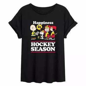 Струящаяся футболка Juniors' Peanuts "Happiness Is Hockey Season" Licensed Character