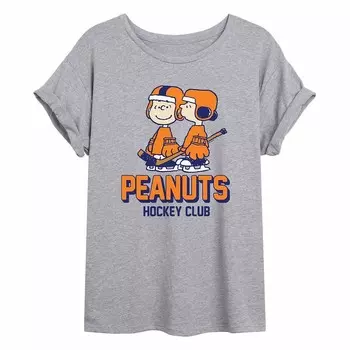 Струящаяся футболка Juniors' Peanuts Hockey Club Licensed Character, серый