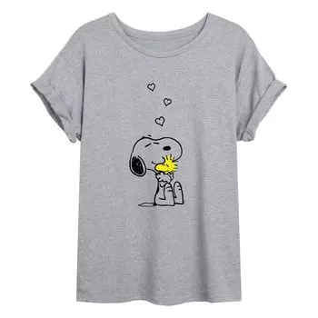Струящаяся футболка Juniors' Peanuts Hugs And Love Licensed Character