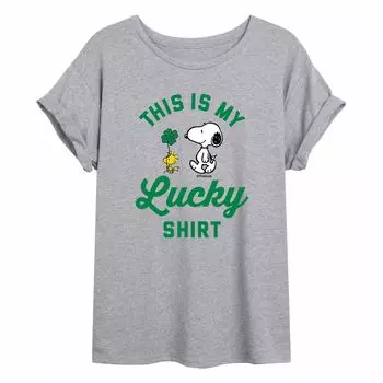 Струящаяся футболка Juniors' Peanuts Lucky Shirt Licensed Character