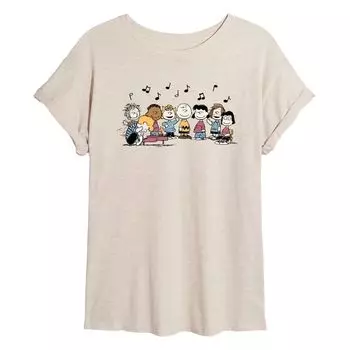 Струящаяся футболка Juniors' Peanuts Music Group Licensed Character, бежевый