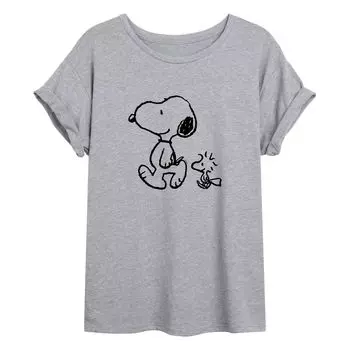 Струящаяся футболка Juniors' Peanuts Pals Walking Licensed Character